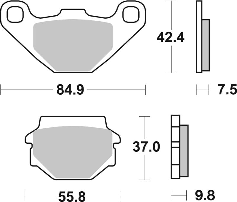 Brembo OE Powersports — Brembo OE 90-90 Kawasaki ZZR 250cc Brake Pad - Rear
