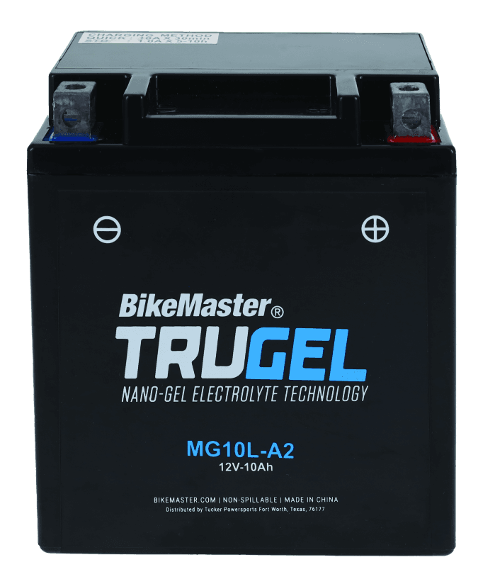 BikeMaster — MG10L-A2 Battery, 134mm L x 88mm W x 145mm H, 205 CCA