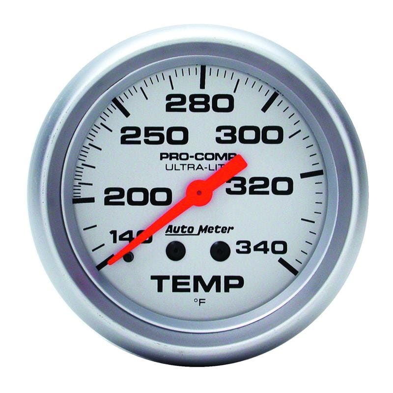 AutoMeter — GAUGE, TEMPERATURE, 2 5/8" , 140-340 Degrees F, MECHANICAL, 8FT., ULTRA-LITE