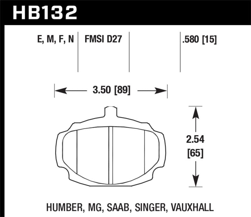 Hawk Performance — Hawk 62-81 MG MGB Front ER-1 Brake Pads
Disc Brake Pad