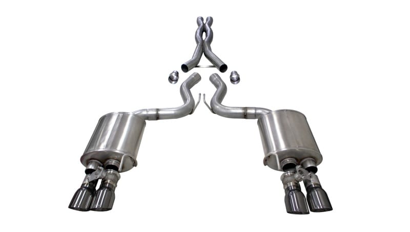 CORSA Performance — Corsa 2018-2023 Ford Mustang GT Fastback 5.0L 3in Cat-Back System Dual Rear Exit w/ 4in GunmetalTips
Exhaust