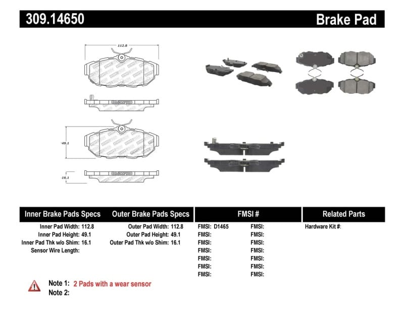 Stoptech — StopTech Performance Brake Pads
Sprt Brk Pad W/Hdwr
