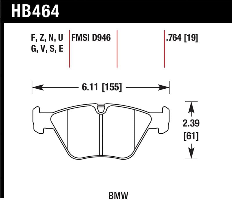 Hawk Performance — Hawk 01-06 BMW 330Ci / 01-05 330i/330Xi / 03-06 M3 HPS Street Front Brake Pads
Disc Brake Pad