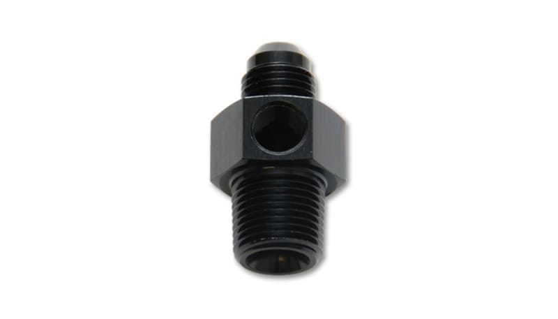 Vibrant — Vibrant -8AN Male to 3/8in NPT Male Union Adapter Fitting w/ 1/8in NPT Port
8ANM-3/8MW1/8"NPTPrt
-8ANMal-3/8"NPT/Port
AN Fitting
