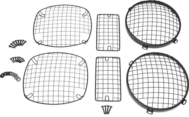 Kentrol — Kentrol 97-06 Jeep Wrangler TJ Wire Mesh Guard Set 6 Pieces - Powdercoat Black