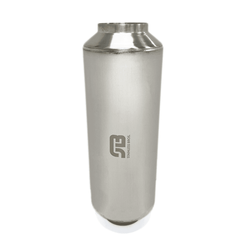 Stainless Bros — Stainless Bros 12in Overall Length 4in SS304 Matte Finish Lightweight Race Muffler