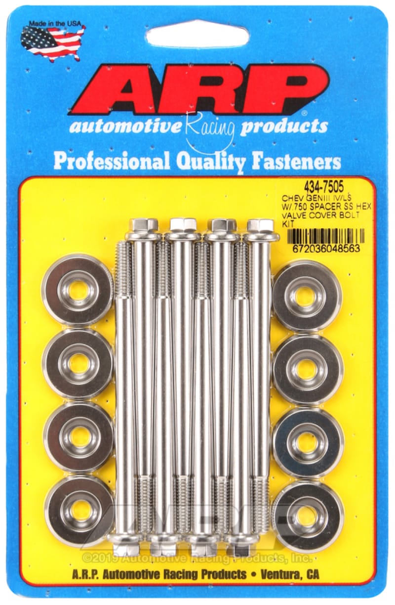 ARP — ARP Small Block Chevy GENIII/IV LS Series .750 Spacer Hex Valve Cover Bolt Kit - Stainless Steel