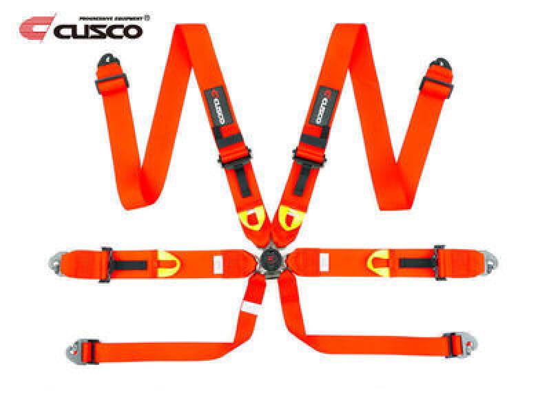 Cusco — Cusco Universal 6 Point 3in Shoulder 3in Lap w/ Eyebolts (7/16-20UNF Thread) FIA Racing Harness- Red