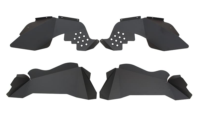 Fishbone Offroad — Fishbone Offroad 07-18 Jeep JK Wrangler Front/Rear Inner Fenders -Aluminum - Blk Pwdrcoat (Set Of 4)