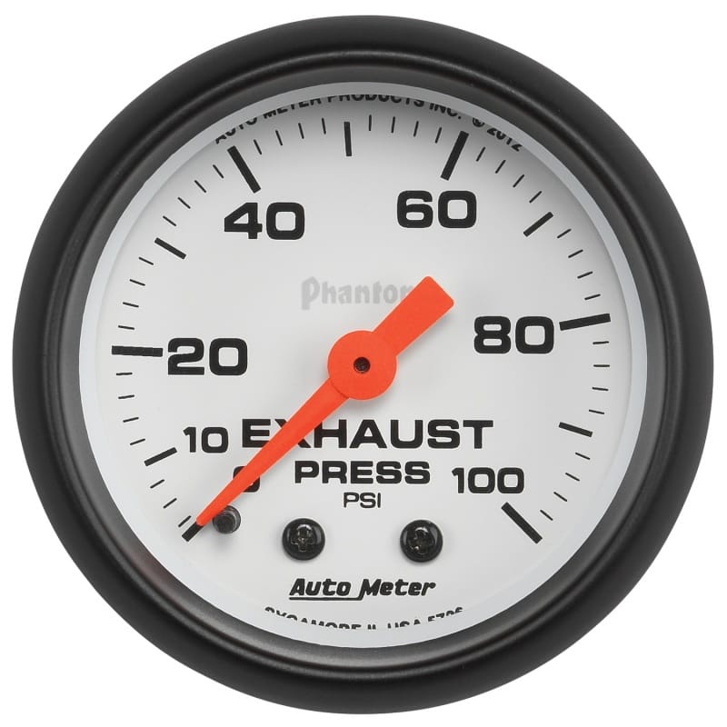 AutoMeter — Autometer Phantom 2-1/16in 0-100 PSI Mechanical Exhaust (Drive) Pressure Gauge
2-1/16" EXHAUST PRES