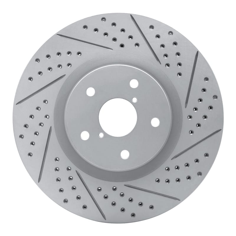 R1 Concepts — R1 05-20 Subaru WRX Front Right Drilled & Slotted Geo-Carbon Rotor
