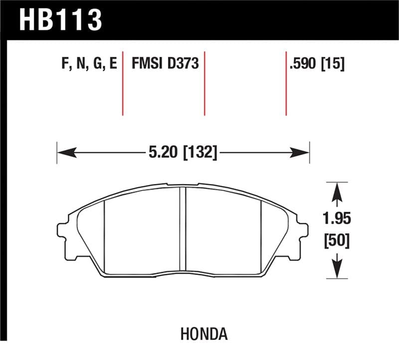 Hawk Performance — Hawk Honda/ Acura 88-91 Civic Wagon/90-91CRX Si/ 88-90 Prelude S HPS Street Front Brake Pads
Disc Brake Pad