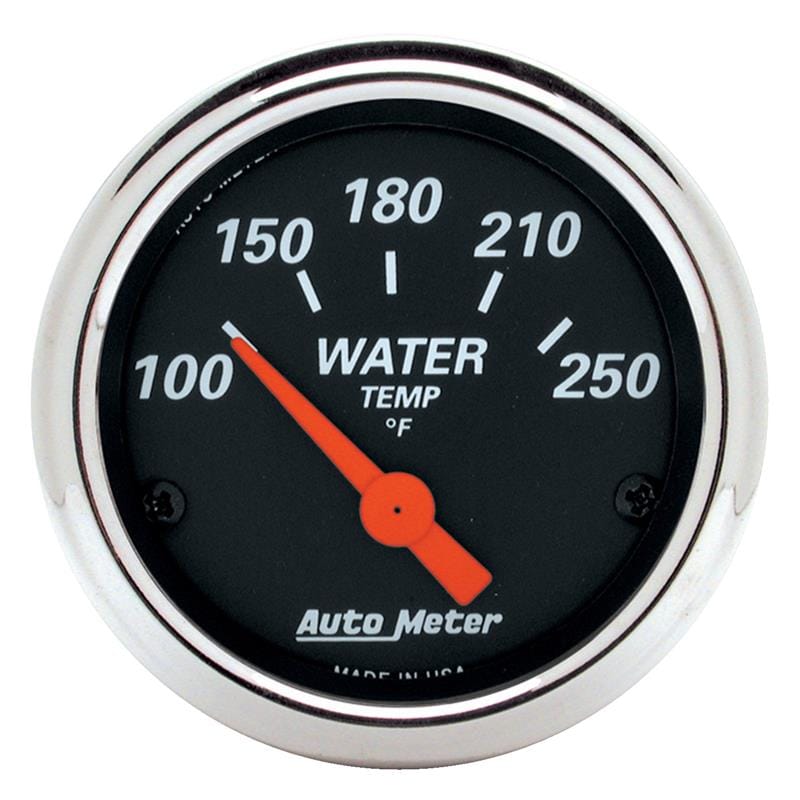 AutoMeter — GAUGE, WATER TEMP, 2 1/16" , 250 Degrees F, ELEC, DESIGNER BLACK