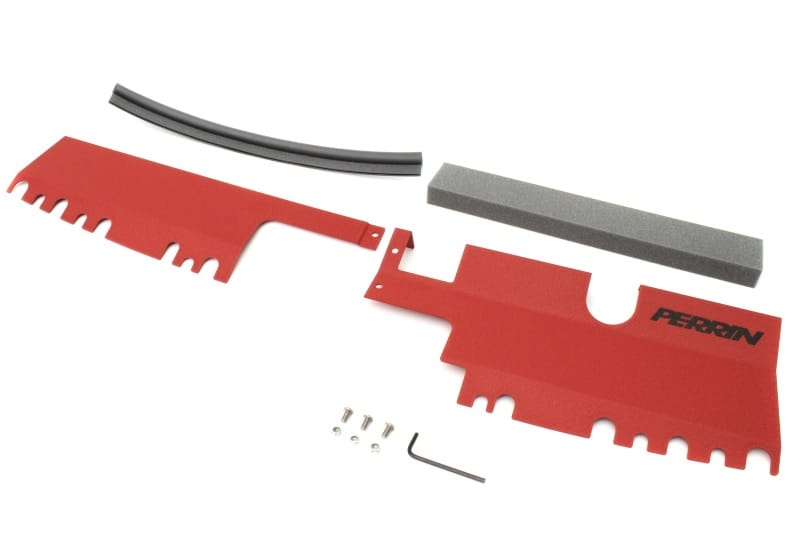 Perrin Performance — PERRIN 15-21 Subaru WRX/STI Radiator Shroud (With OEM Intake Scoop) - Red
