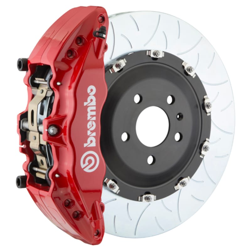 Brembo — Brembo 14-18 1500 Sierra (w/ Alum Knuckles) Fr GT BBK 6Pis Cast 2pc 380x34 2pc Rtr Slot Type3-Red