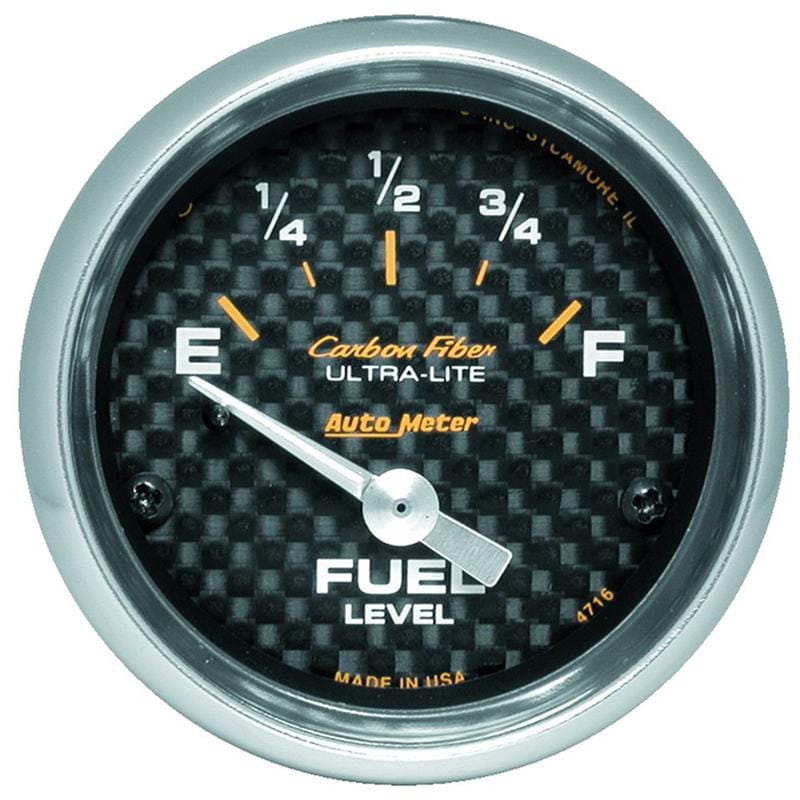 AutoMeter — Autometer Carbon Fiber 52mm 240 Empty-33 Full Electronic Fuel Level Gauge
GA 2" FUEL 240-33 CF