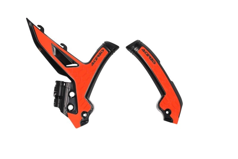 Acerbis — Acerbis 23+ KTM EXC-F/ SX/ SX-F/ XC/ XC-F/ XC-W/ XCF-W Frame Guards- X-Grip - Black/16 Orange