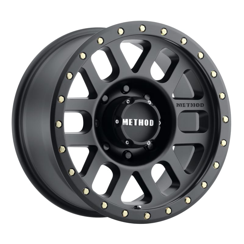 Method Wheels — Method MR309 Grid 18x9 0mm Offset 8x180 130.81mm CB Matte Black Wheel