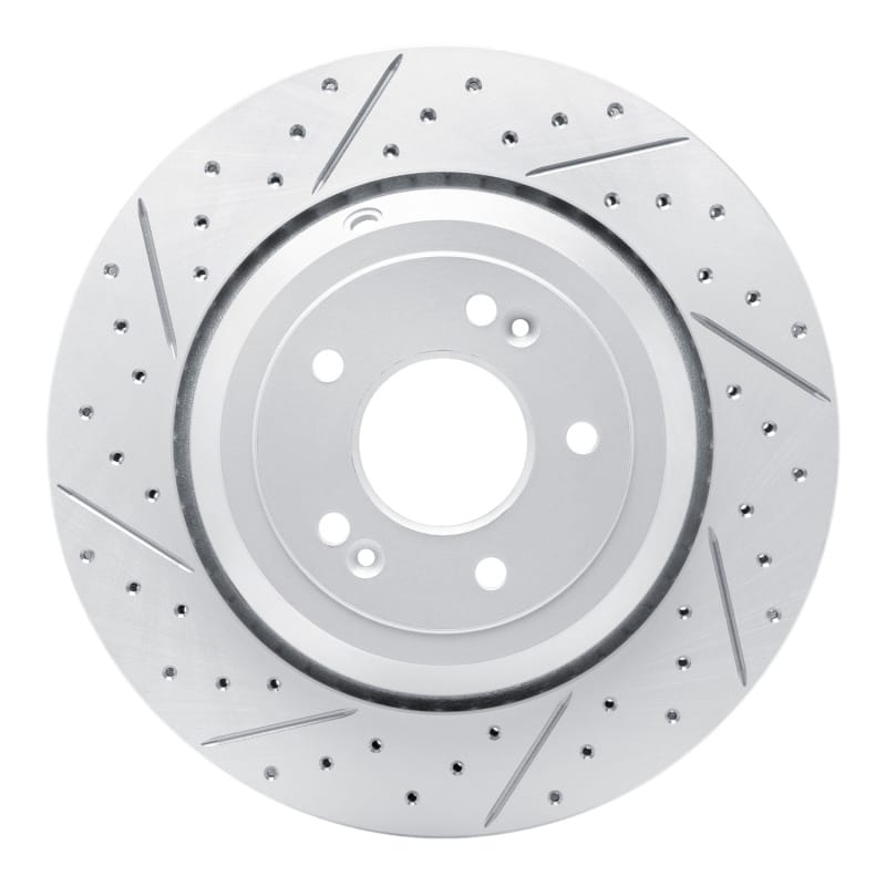 R1 Concepts — R1 17-19 Genesis G90 Rear Left Drilled & Slotted Geo-Carbon Rotor