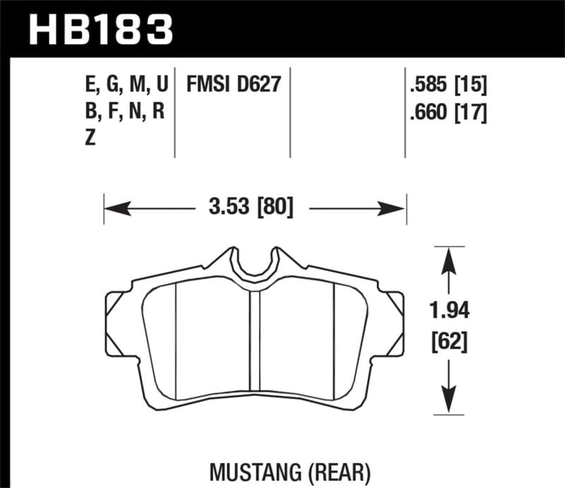 Hawk Performance — Hawk 95-04 Ford Mustang 4.6L Cobra Rear ER-1 Brake Pads
Disc Brake Pad