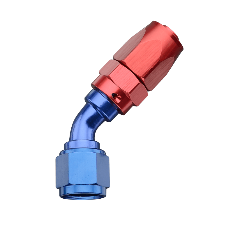 Fragola — Fragola -8AN x 45 Degree Pro-Flow Hose End - Blue/Red