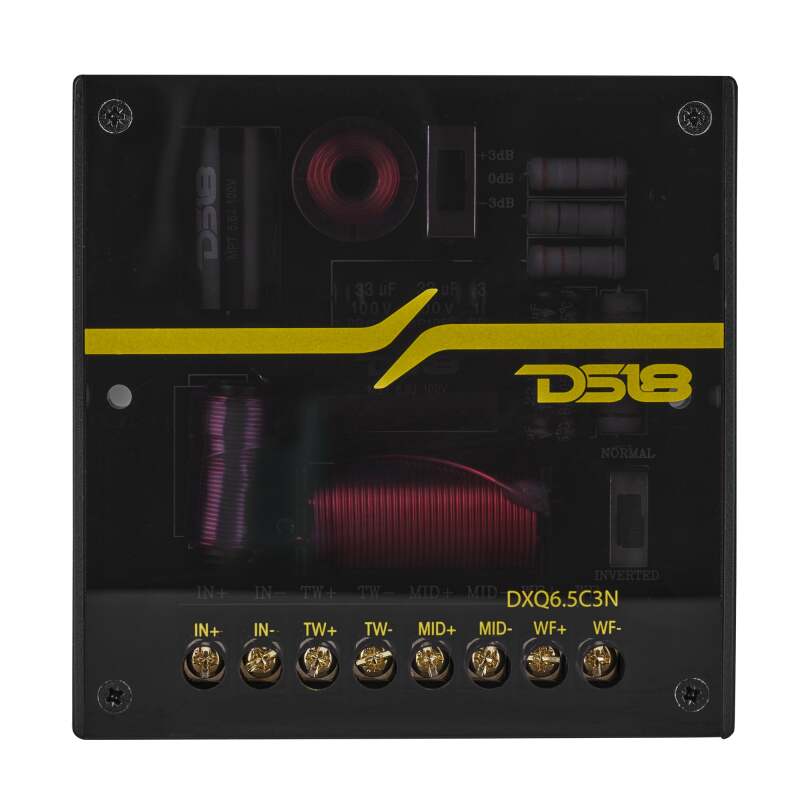 DS18 — DS18 Dlx Qlty 6.5in+3.5in+2.2in 3-Way 180 Watt RMS 4 ohm Ylw Straw + Composite Foam Cone Neodymium