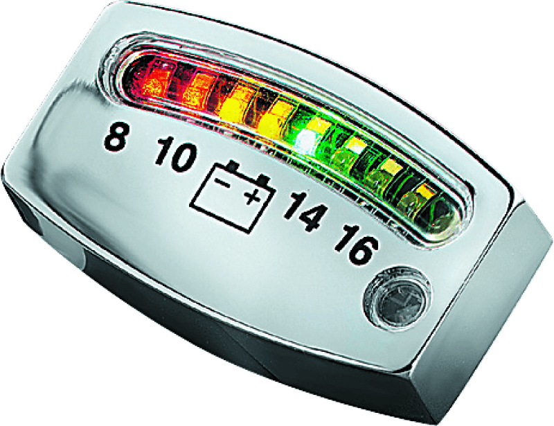 Kuryakyn — LED Battery Gauge Universal Chrome