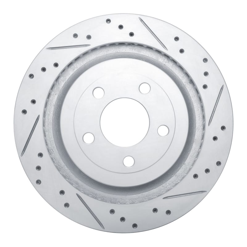 R1 Concepts — R1 15-23 Ford Mustang Rear Right Drilled & Slotted Geo-Carbon Rotor
