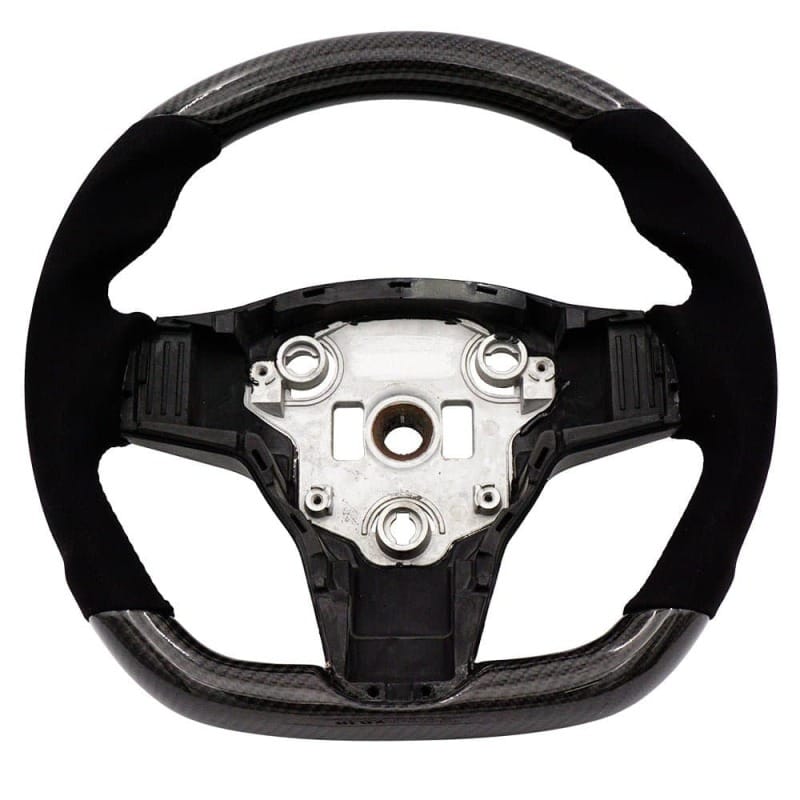 BLOX Racing — BLOX Racing Tesla Model 3 and Y Carbon/Alcantara Steering Wheel Red Stitching