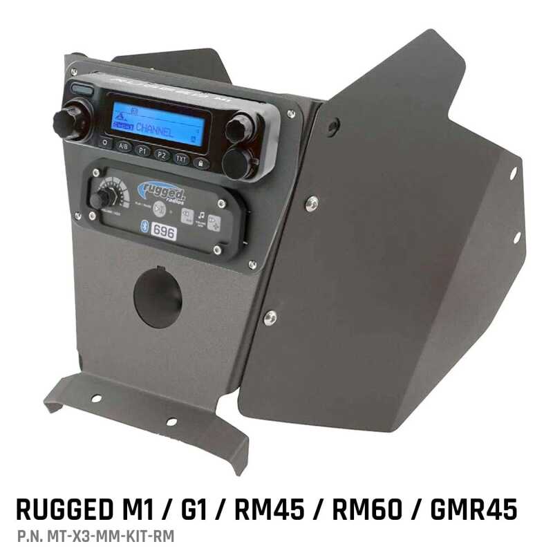Rugged Radios — Rugged Radios Can-Am X3 Mounting Kit with Multi Mount and Side Panels Rugged M1/G1/RM45/RM60/GMR45