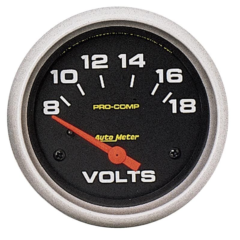 AutoMeter — GAUGE, VOLTMETER, 2 5/8", 18V, ELECTRIC, PRO-COMP