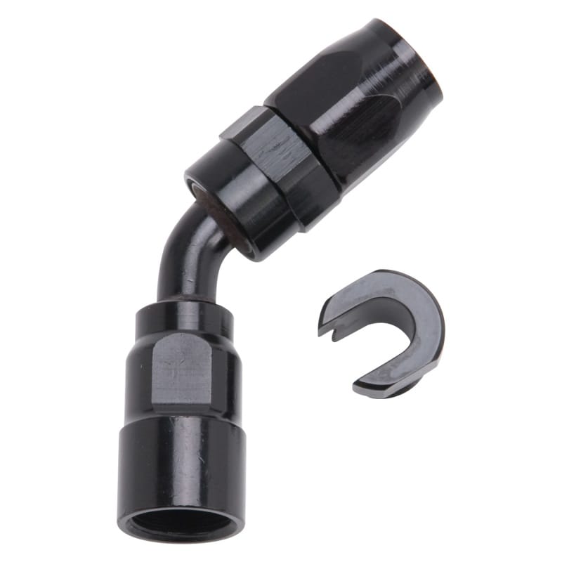 Russell — Russell Performance 5/16in SAE Quick Disc Female to -6 Hose Black 45 Degree Hose End
Hose End