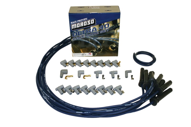 Moroso — Moroso Universal Ignition Wire Set - Ultra 40 - Unsleeved - Straight - Pro-Boot - Blue