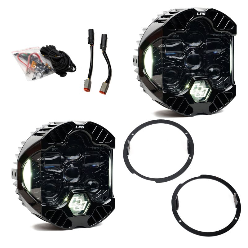 Baja Designs — Baja Designs 07-18 Jeep Wrangler JK DOT LP6 LED Headlight Kit (For LED Headlights) - Clear/White