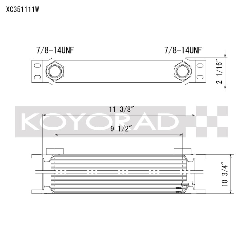 Koyo — Koyo 35 Row Oil Cooler 11.25in x 11in x 2in (-10AN ORB provisions)
Racing Oil Cooler