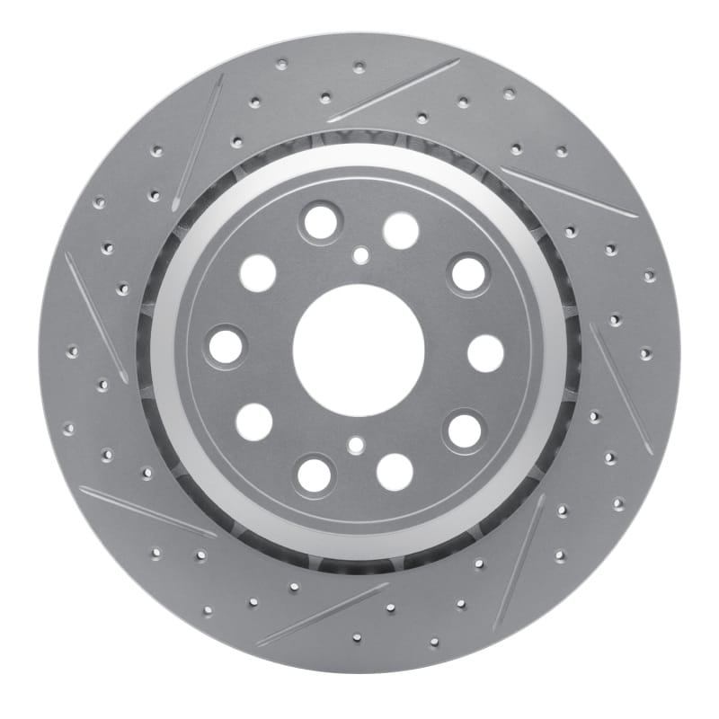 R1 Concepts — R1 07-17 Lexus Ls460 Rear Left Drilled & Slotted Geo-Carbon Rotor