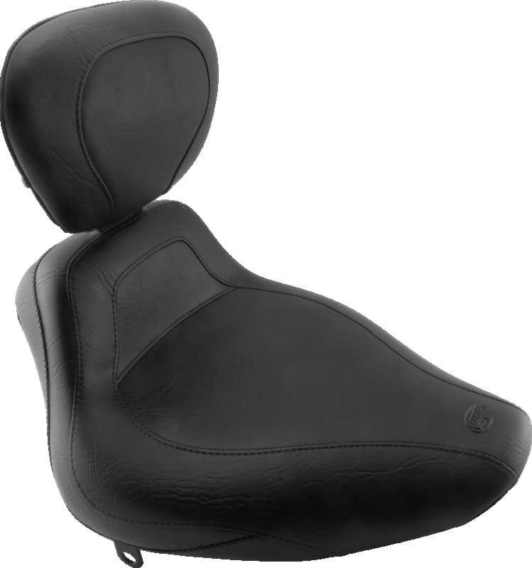 Mustang Motorcycle — Plain, Solo Seat with Driver Backrest, 150mm