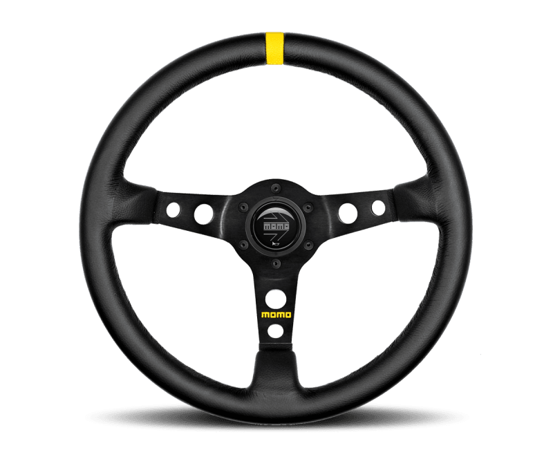 MOMO — Momo MOD07 Steering Wheel 350 mm - Black Leather/Black Spokes/1 Stripe