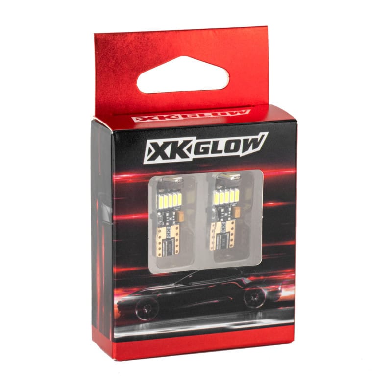 XKGLOW — XK Glow White T10 194 Error Free Ultra Bright LED Bulb 2pc Set w/ Built-in Canbus