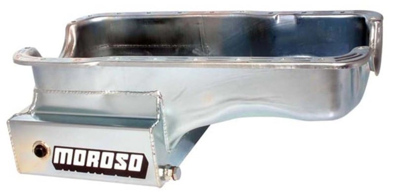 Moroso — Moroso Ford 351W (w/Front Sump) Kicked Out Road Race Baffled 9qt 8in Steel Oil Pan