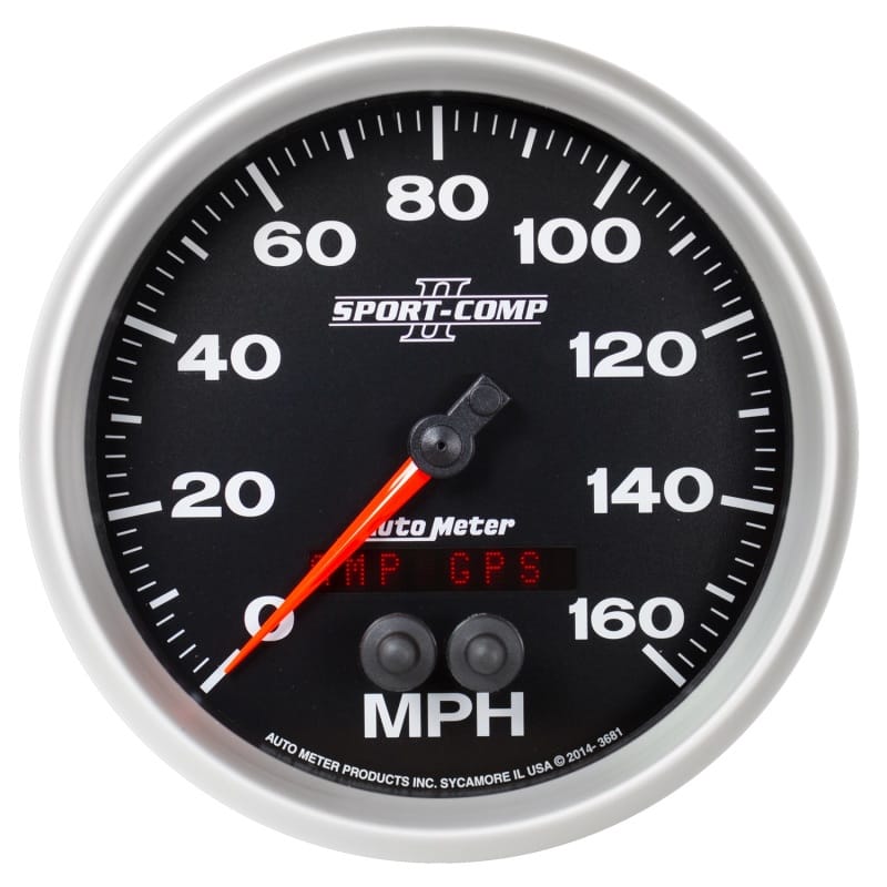 AutoMeter — Autometer Sport-Comp II 5in 0-140MPH In-Dash Electronic GPS Programmable Speedometer
5" SPEEDO, 160 MPH,