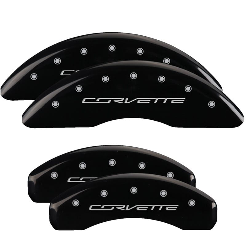 MGP — MGP 4 Caliper Covers Engraved Front & Rear C7/Corvette Black finish silver ch
Caliper Covers