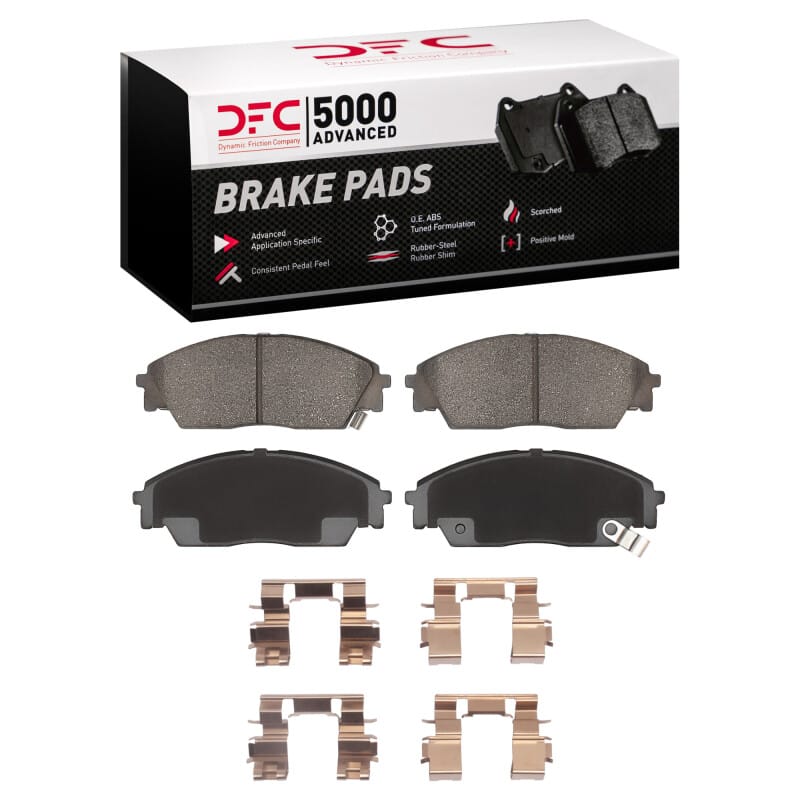 DFC — DFC 88-91 Honda Civic Wagon Front 5000 Advanced Semi Metallic Brake Pads and Hardware Kit
DFC Brake Pad Set