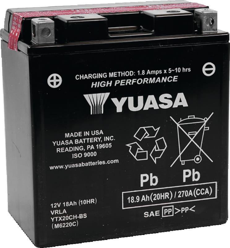 Yuasa Battery — Yuasa YTX20CH-BS High Performance AGM Battery w/Bottle