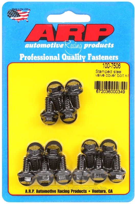 ARP — ARP Stamped Steel Hex Valve Cover Bolt Kit 6-Point Hex Head 1/14in - 20 Thread (Set of 14)