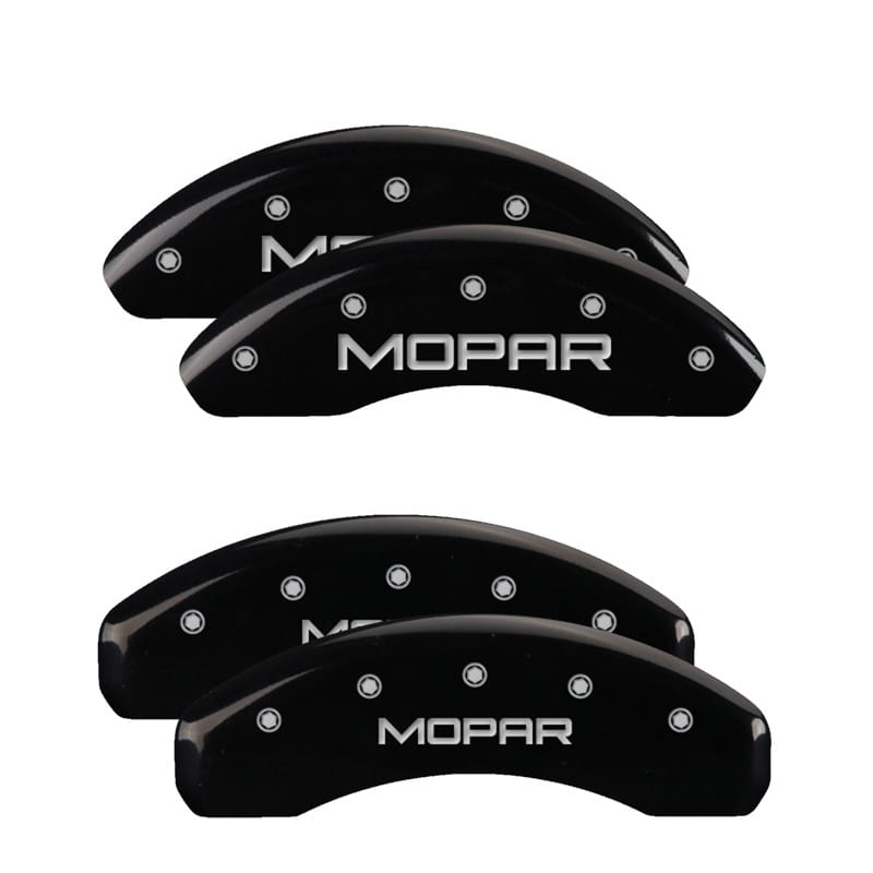 MGP — MGP 4 Caliper Covers Engraved Front & Rear MOPAR Black finish silver ch
Caliper Covers