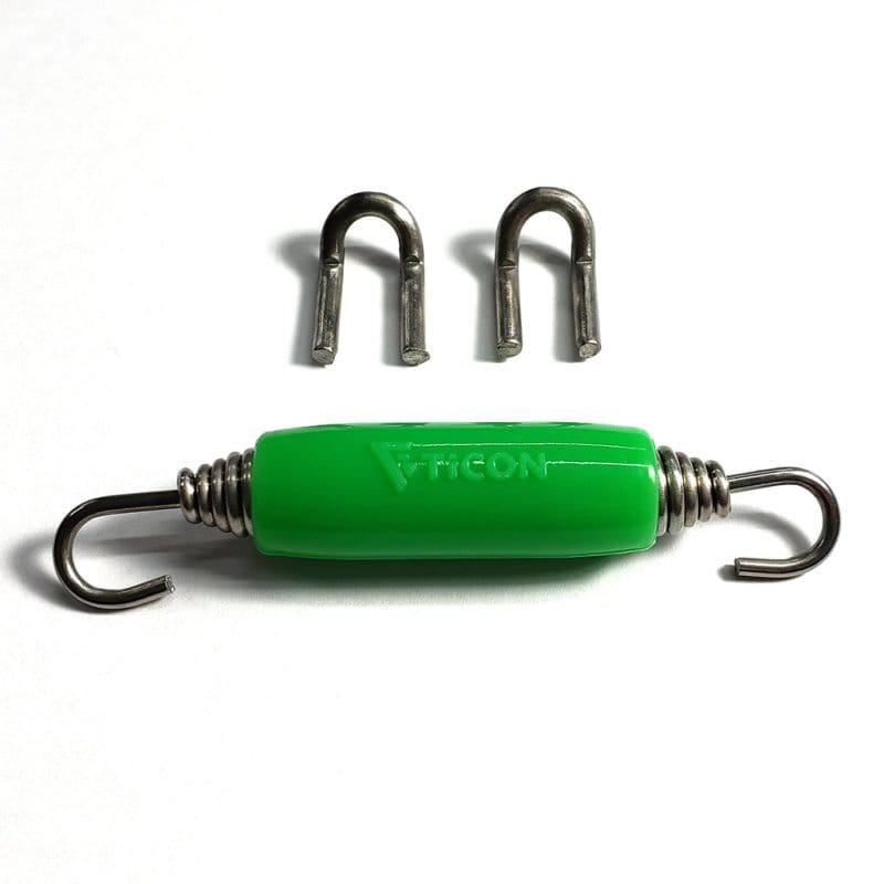 Ticon — Ticon Industries Green Silicone Titanium Spring Tab and Spring Kit (2 Tabs/1 Spring) - Single Kit