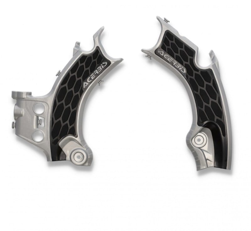 Acerbis — Acerbis 21+ Honda CRF250R/250RX/CRF450R/RX/ CRF450R-S Frame Guards- X-Grip - Silver/Black