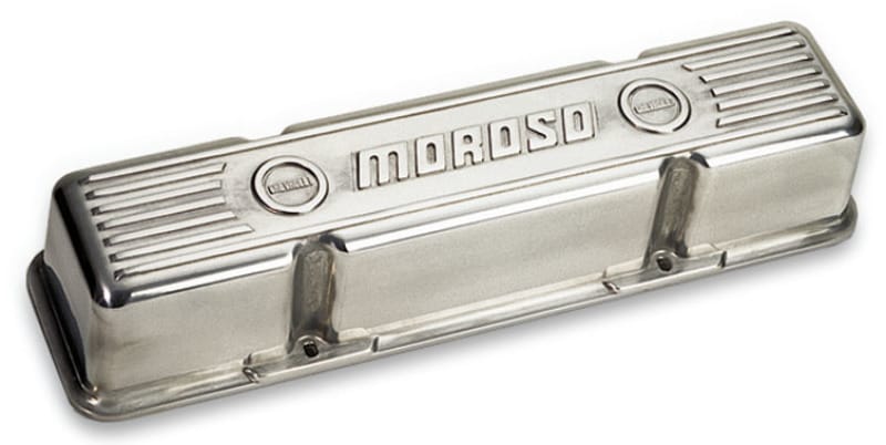 Moroso — Moroso Chevrolet Small Block Valve Cover - 3.5in - Polished Aluminum - Pair