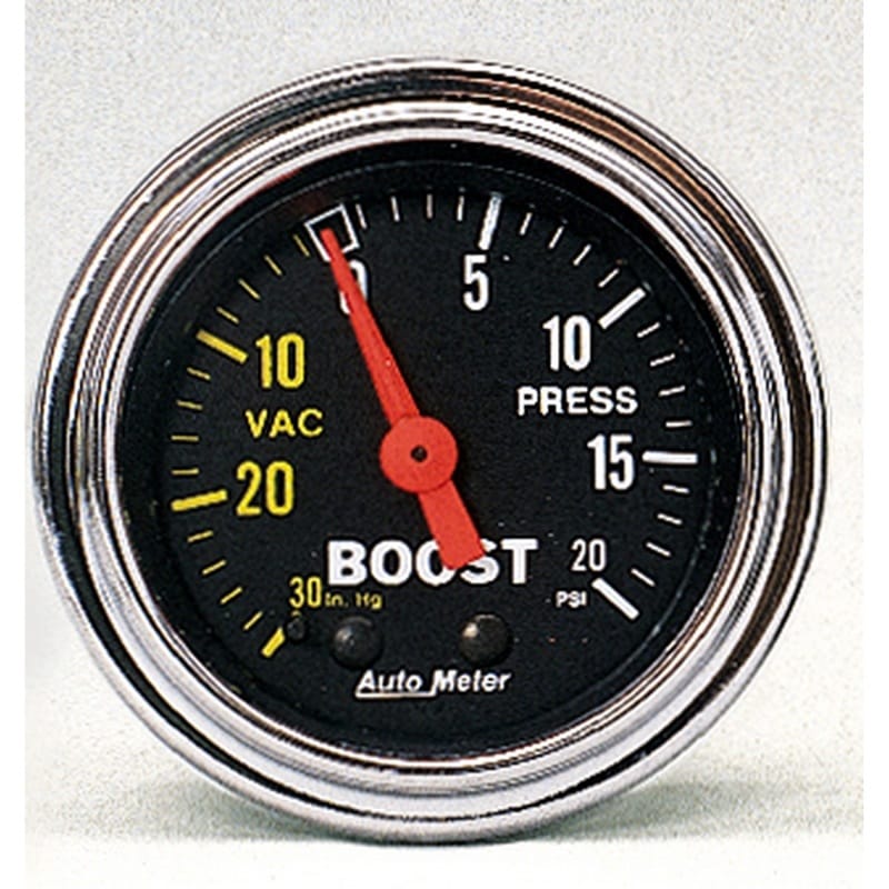 AutoMeter — AutoMeter Gauge Vac/Boost 2-1/16in. 30Inhg-20PSI Mechanical Traditional Chrome
2" BOOST-VAC, 30"